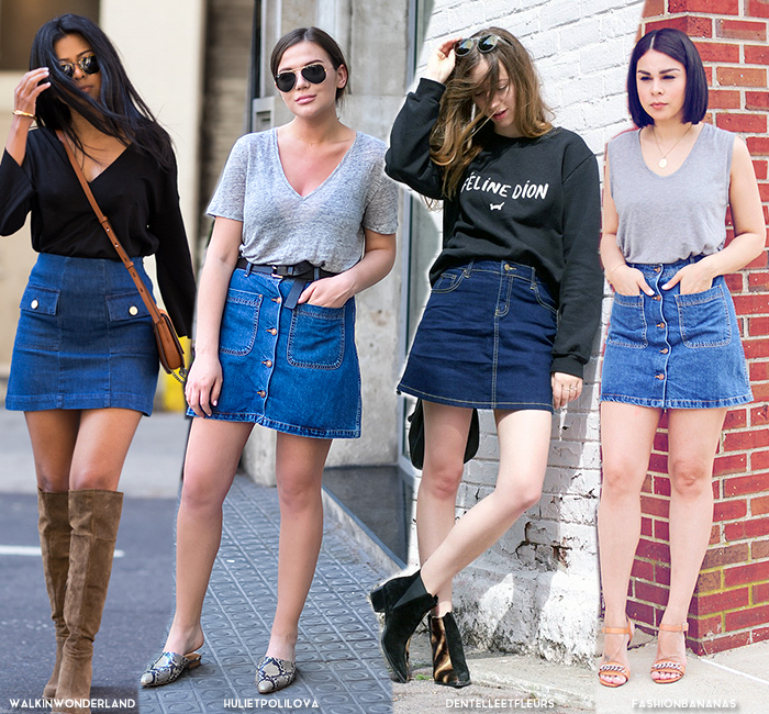 New Ways to Style Your Denim Skirt | Blue is in Fashion this Year ...