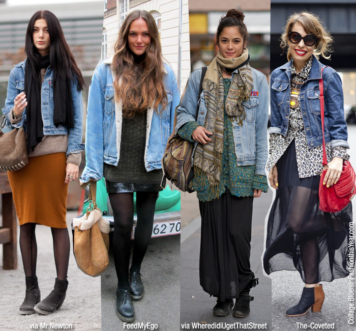 How To Wear: Denim Jacket   Skirt - Blue is in Fashion this Year