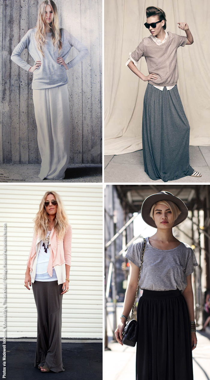 How To Wear: Basic Jersey Maxi Skirts 