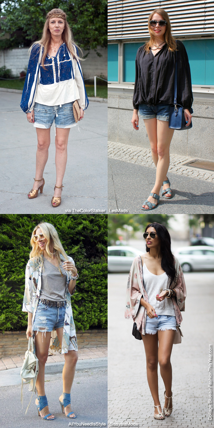 Boho Looks with Denim Shorts - Blue is in Fashion this Year
